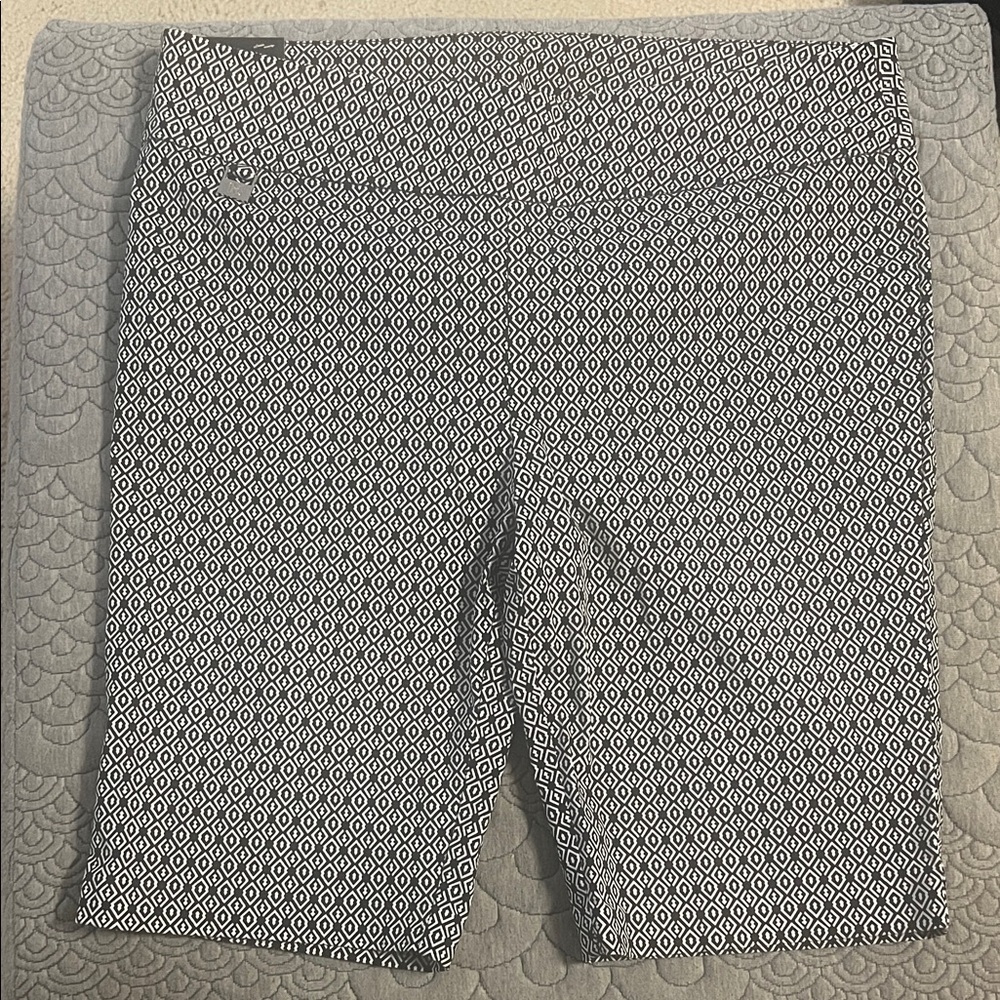 Rafaella Black and White Geometric Bike Shorts